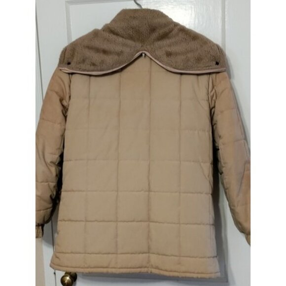 Vintage Cooper Sportswear Flight Bomber Jacket Fur Collar Puffer Coat Size 42 - Picture 8 of 16